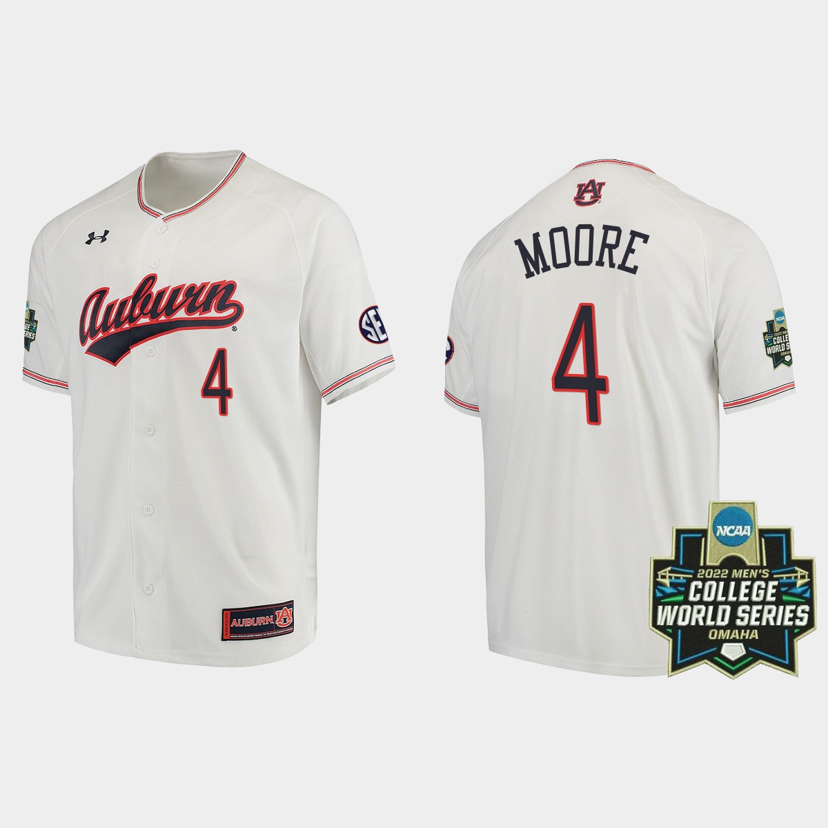 Brody Moore Auburn Tigers 2022 World Series Jersey - White