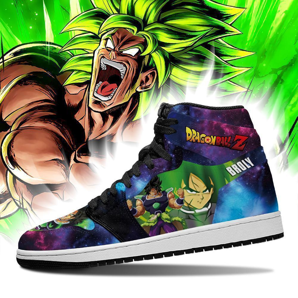 Broly JD1s Sneakers Galaxy Dragon Ball Anime Shoes, Air Jordan Hightop