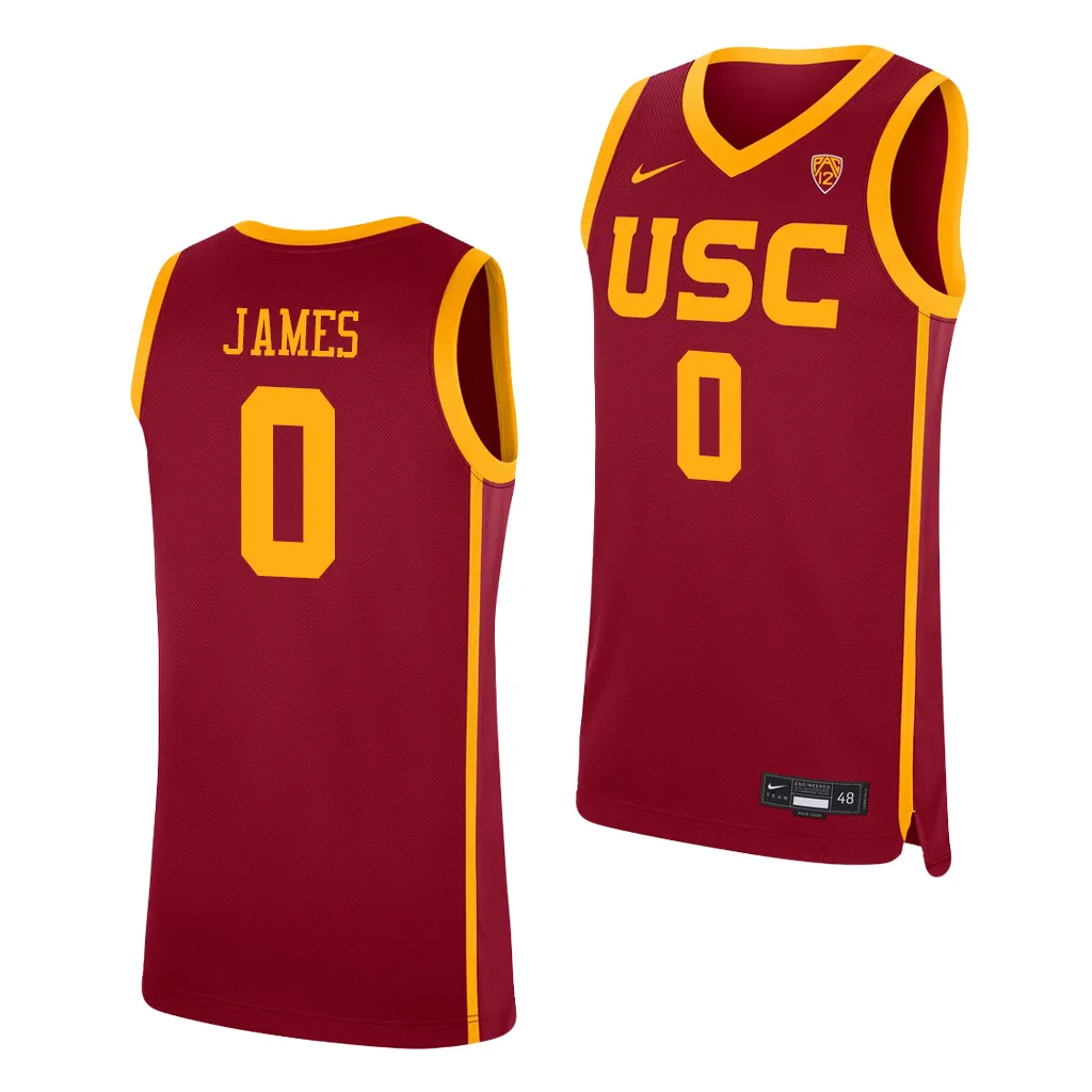 Bronny James USC Trojans #0 Cardinal College Jersey Men