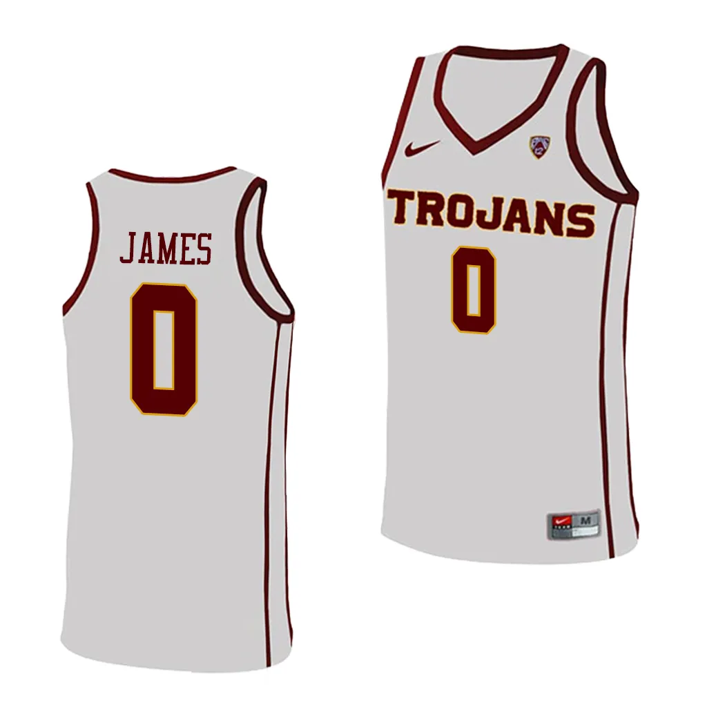 Bronny James USC Trojans #0 White College Jersey Men