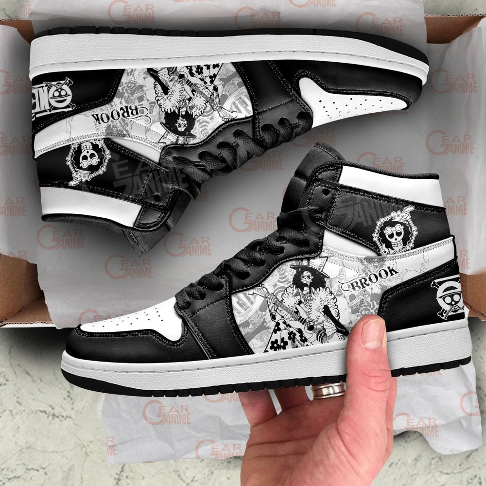 Brook JD1s Sneakers One Piece Shoes Manga Style, Air Jordan Hightop