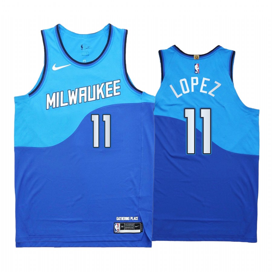 Brook Lopez Milwaukee Bucks Blue City Edition 2020-21 Jersey New Uniform