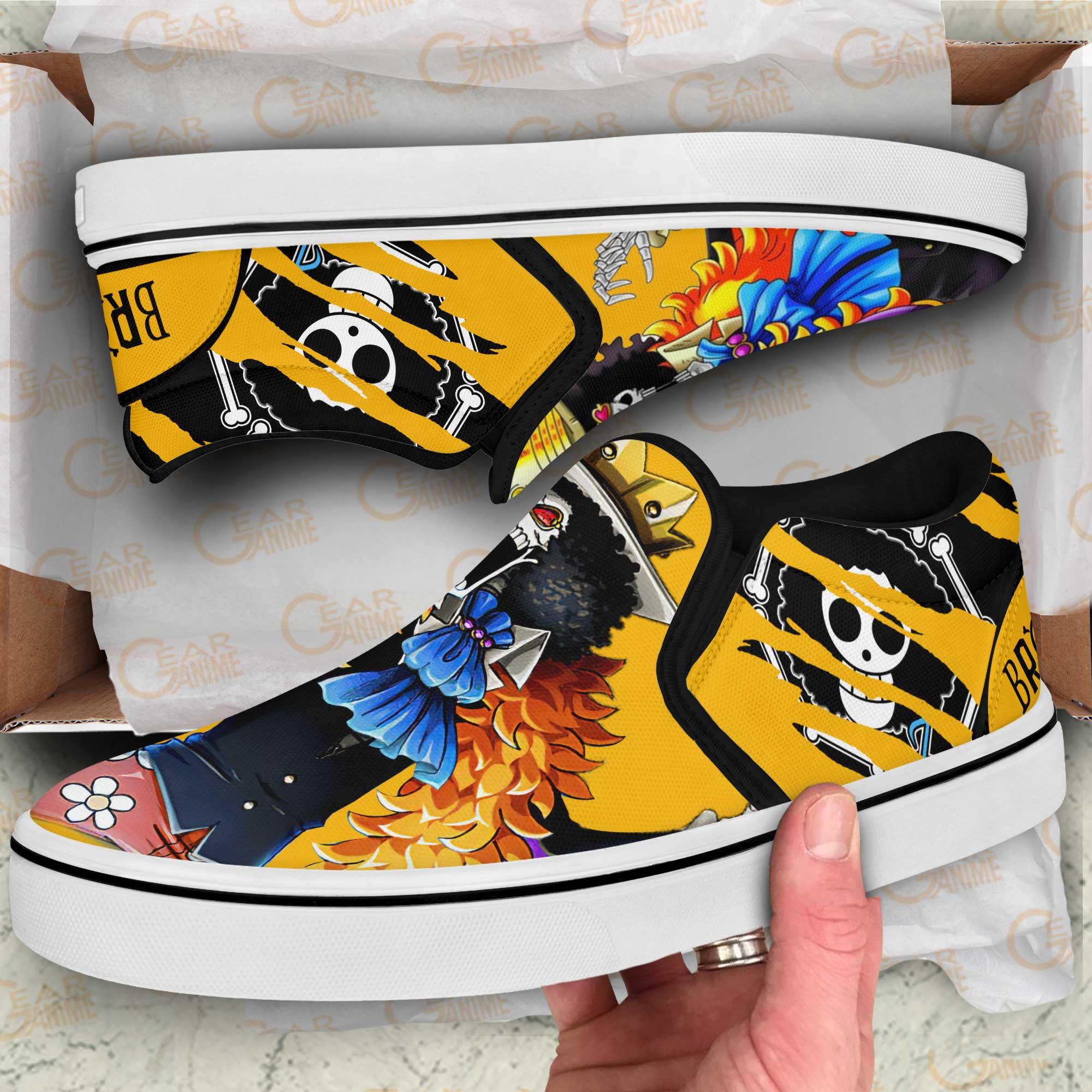 Brook Slip-On Shoes Canvas One Piece Custom Anime Shoes