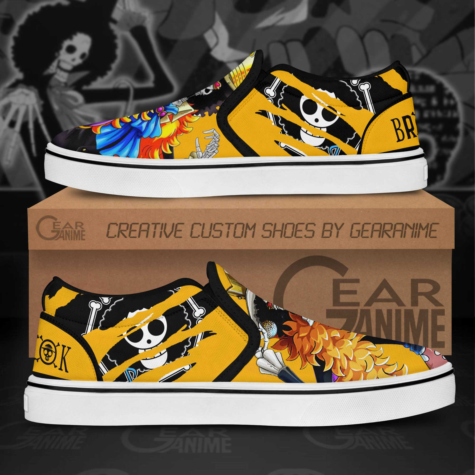 Brook Slip-On Shoes Canvas One Piece Custom Anime Shoes
