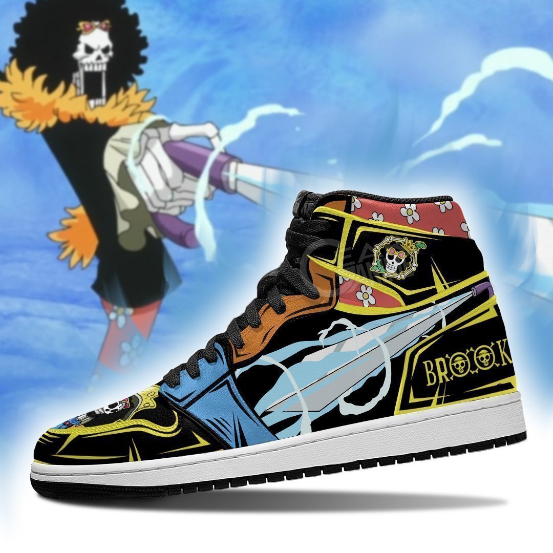Brook Sword JD1s Sneakers Anime One Piece Shoes, Air Jordan Hightop