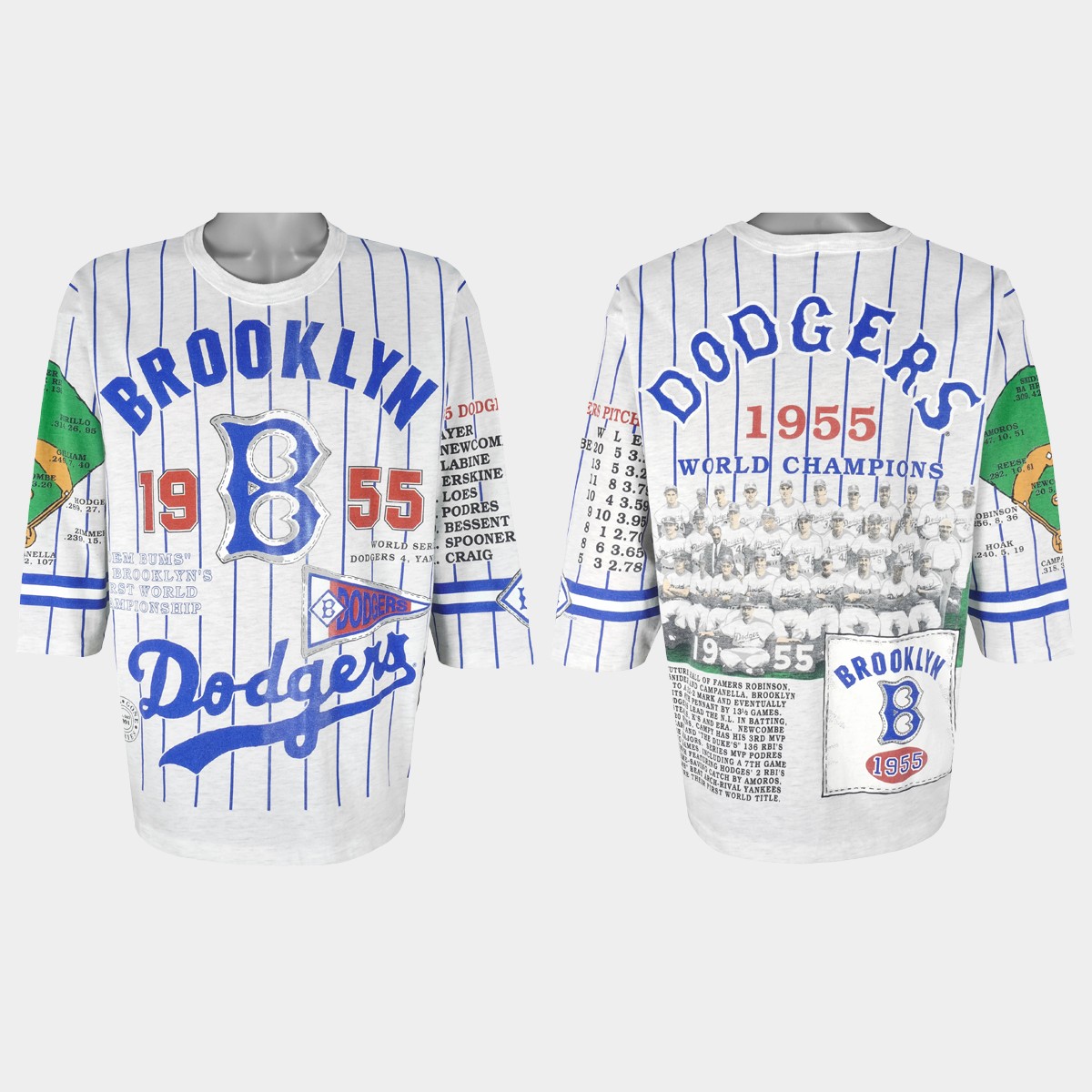Brooklyn Dodgers 1955 World Champions Long Gone Jersey - White