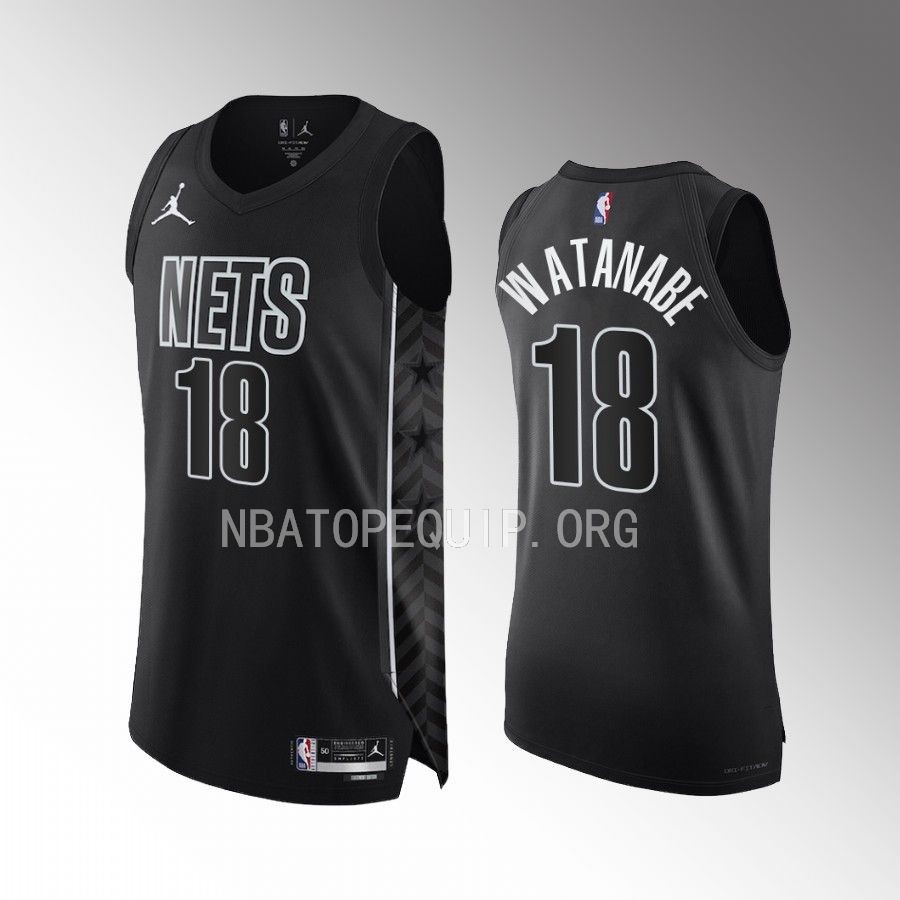 Brooklyn Nets #18 Yuta Watanabe Black Statement Edition Jersey 2022-23