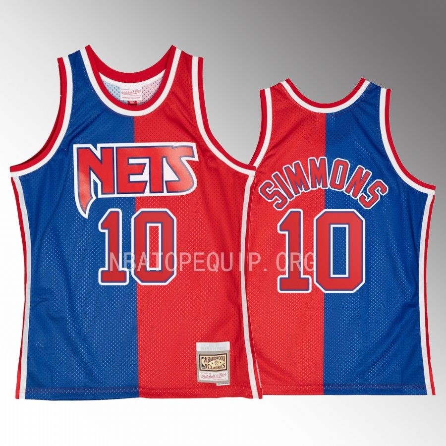 Brooklyn Nets Ben Simmons Hardwood Classics #10 Blue Red Split Swingman Jersey