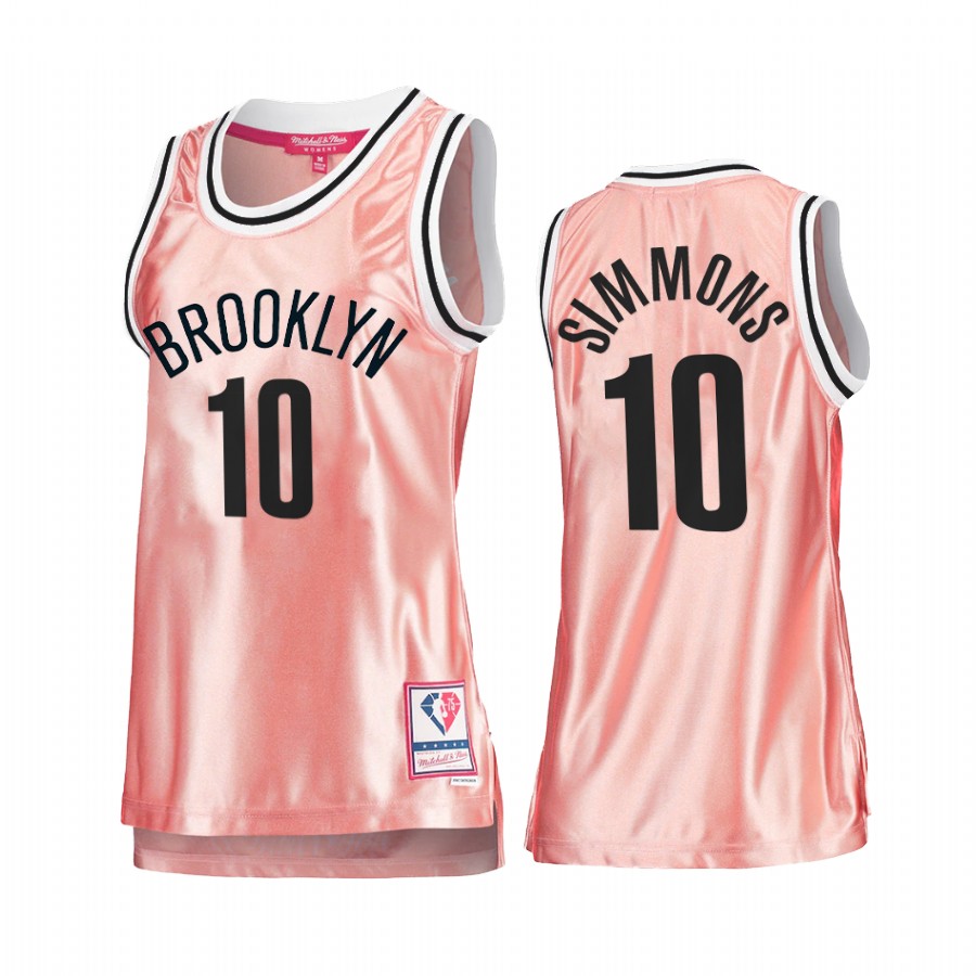 Brooklyn Nets Ben Simmons Rose Gold Pink 75th Anniversary Women's Jersey #10