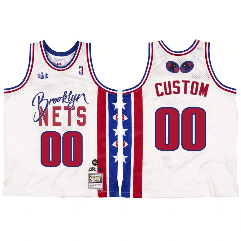 Brooklyn Nets BR Remix Custom #00 White Jersey