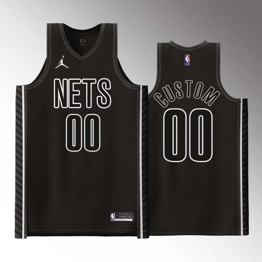 Brooklyn Nets Custom 2022-23 Statement Edition Black #00 Jersey