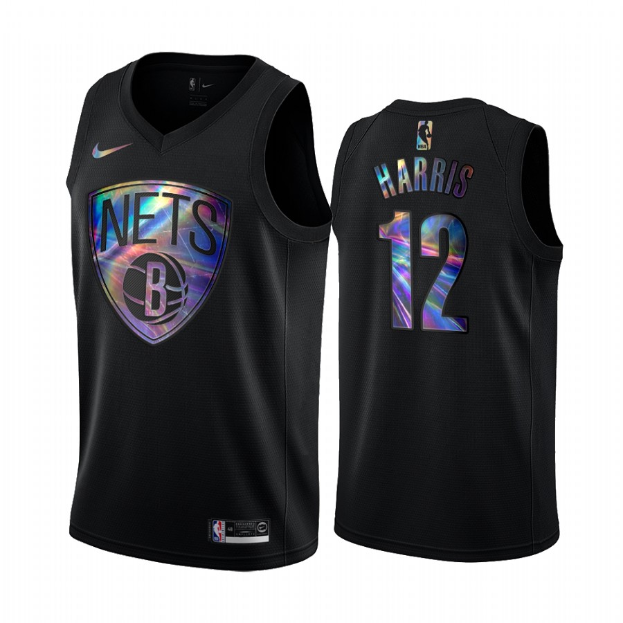Brooklyn Nets Joe Harris #12 Jersey Iridescent Holographic Black Limited Edition