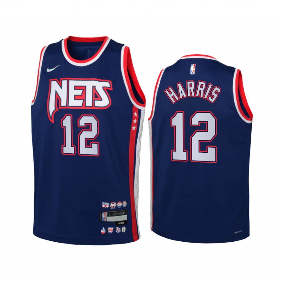 Brooklyn Nets Joe Harris City Edition Blue Youth Jersey NBA 75th Season #12