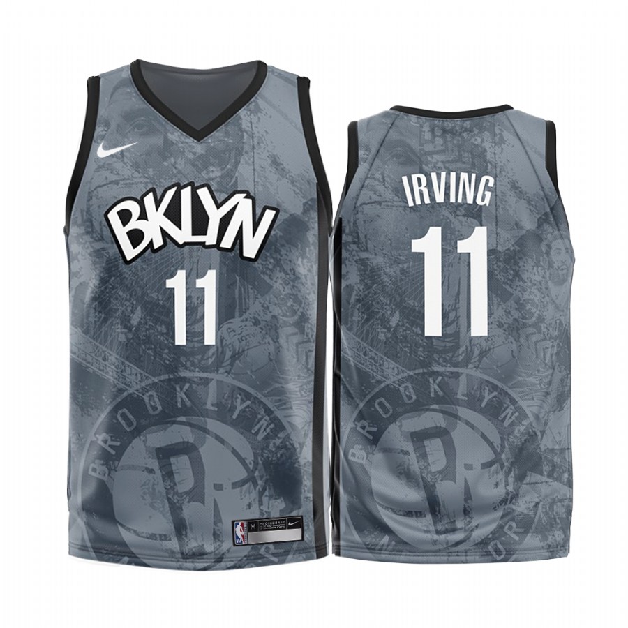 Brooklyn Nets Kyrie Irving #11 Grey 2020 Fashion Edition Jersey
