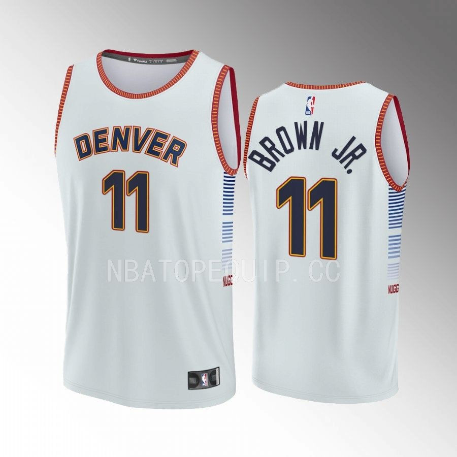 Bruce Brown Jr. 11 Denver Nuggets Gray Jersey Fast Break Fastbreak 2022-23 City Edition