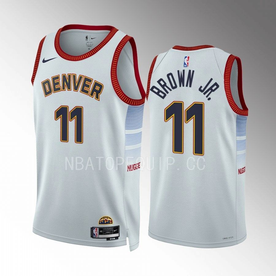 Bruce Brown Jr. 2022-23 Denver Nuggets White #11 City Edition Jersey Swingman