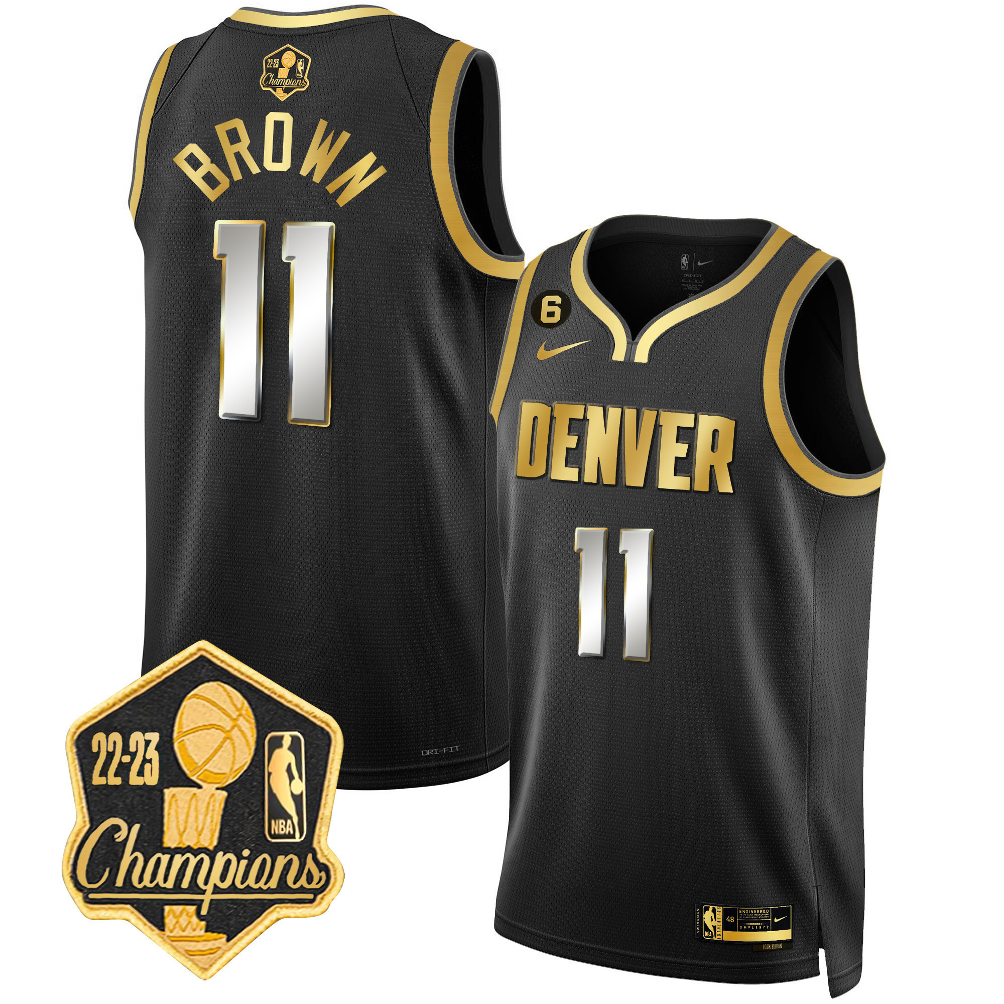 Bruce Brown Men's Denver Nuggets 2023 Champions Limited Patch Black Limited Jersey - All Stitched