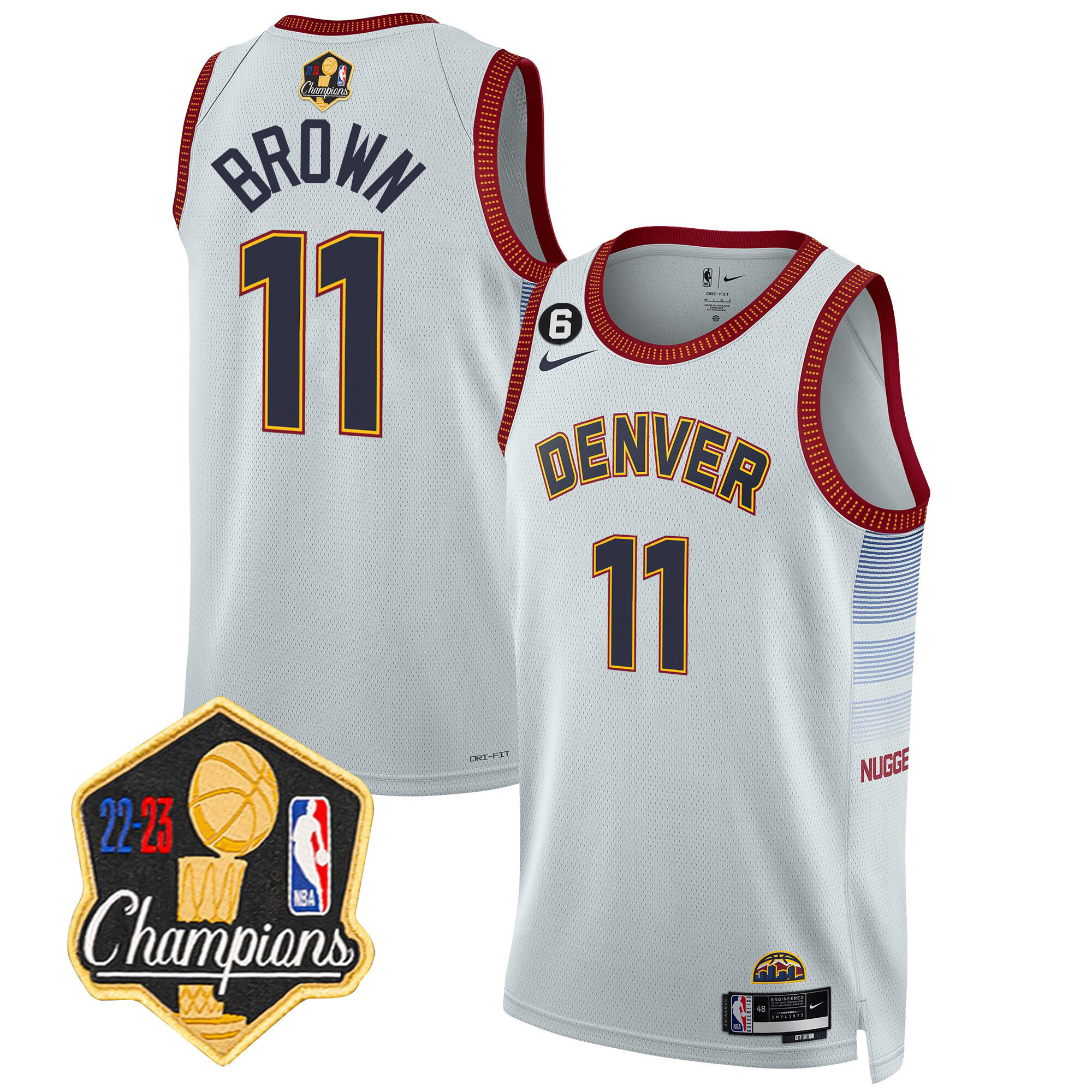 Bruce Brown Men's Denver Nuggets 2023 Champions Limited Patch City Jersey - All Stitched