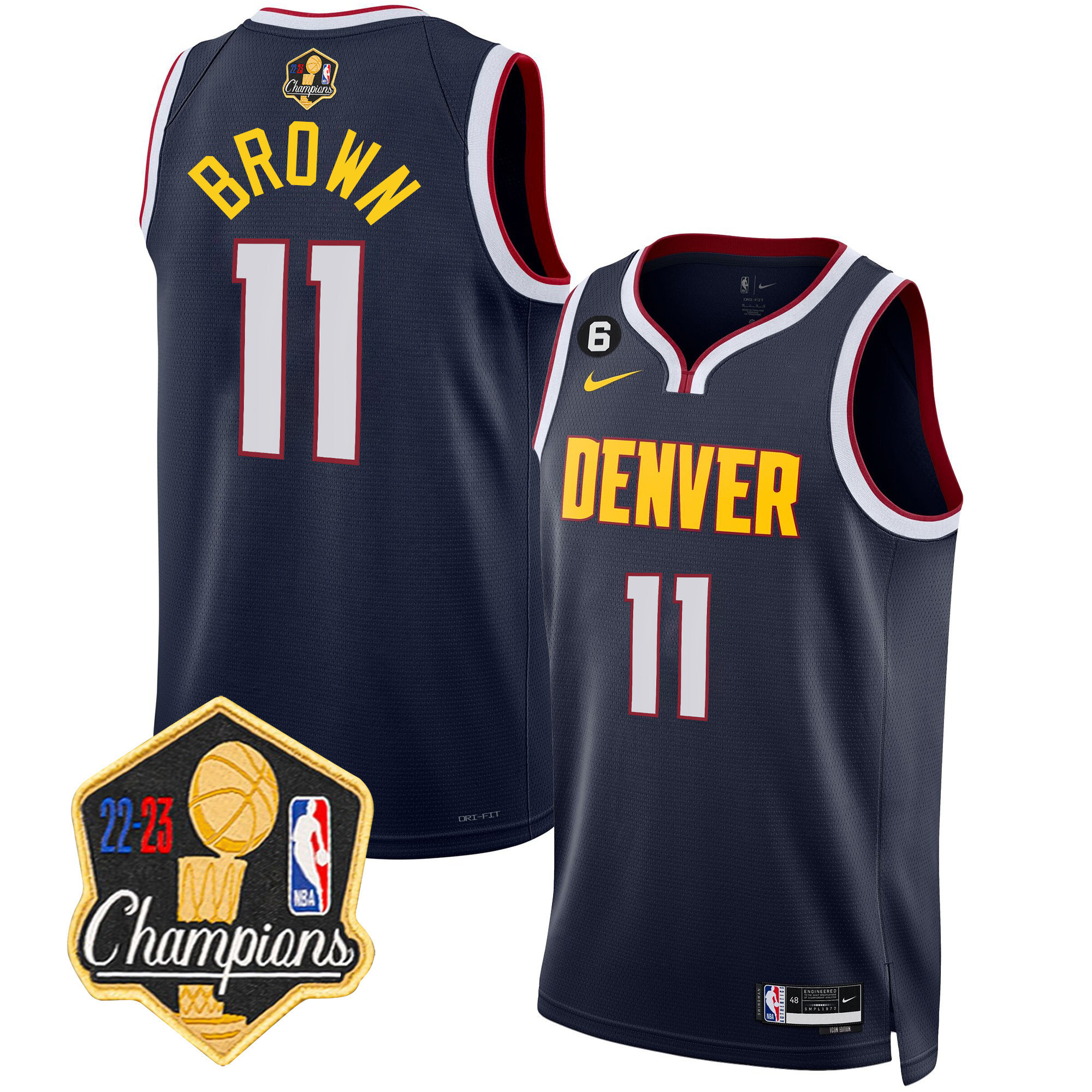 Bruce Brown Men's Denver Nuggets 2023 Champions Limited Patch Icon Jersey - All Stitched