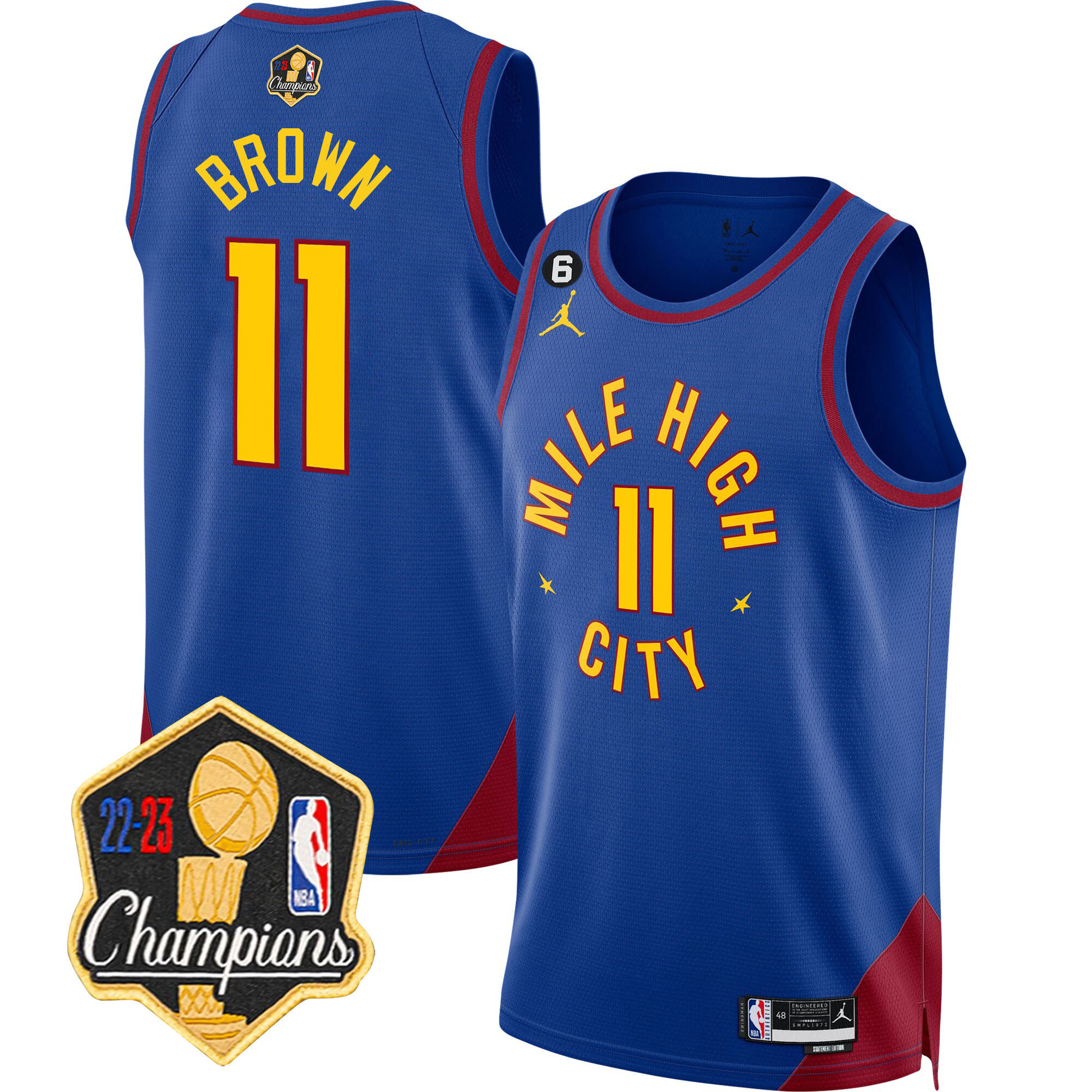 Bruce Brown Men's Denver Nuggets 2023 Champions Limited Patch Statement Jersey - All Stitched
