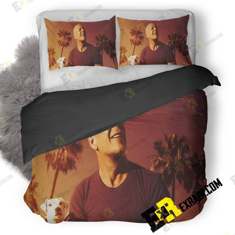Bruce Willis With Dog In Once Upon A Time In Venice 3D Customized Duvet Cover Bedding Set