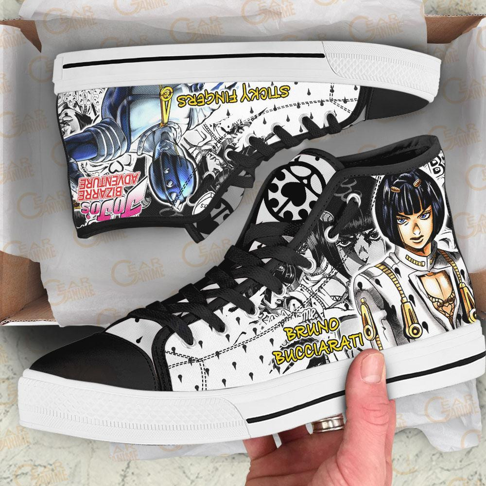 Bruno Bucciarati High Top Shoes Custom Manga Anime Jojo’s Birraze Adventure Sneakers
