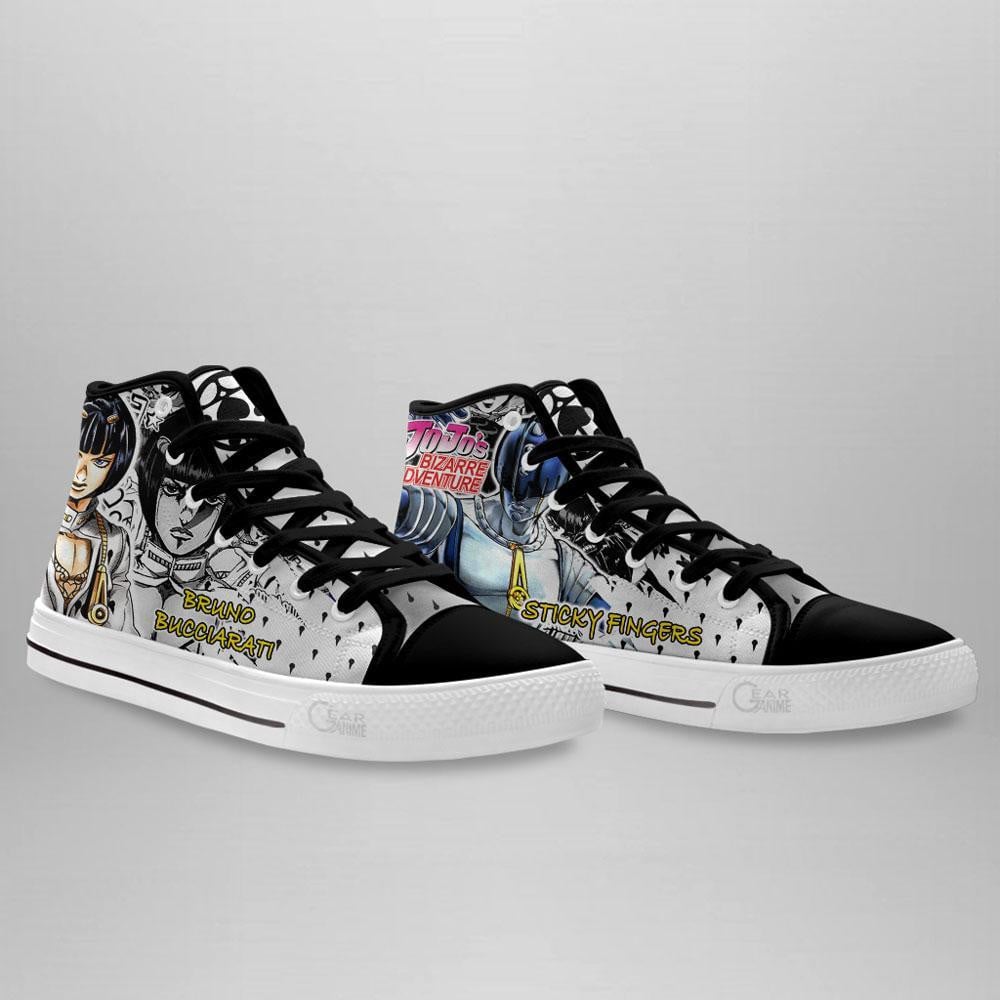 Bruno Bucciarati High Top Shoes Custom Manga Anime Jojo’s Birraze Adventure Sneakers