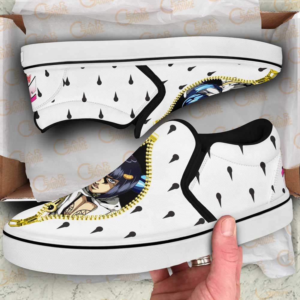 Bruno Bucciarati Slip On Shoes Custom Sticky Fingers JJBA Anime Sneakers