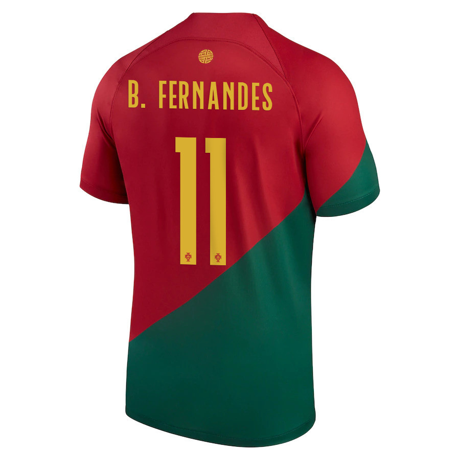 Bruno Fernandes 11 FIFA World Cup Qatar 2022 Patch Portugal National Team – Home  Soccer Jersey