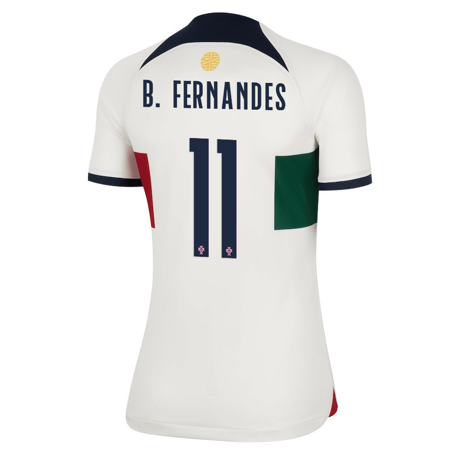 Bruno Fernandes 11 Portugal National Team 2022-23 Qatar World Cup Women Soccer Jersey – Away