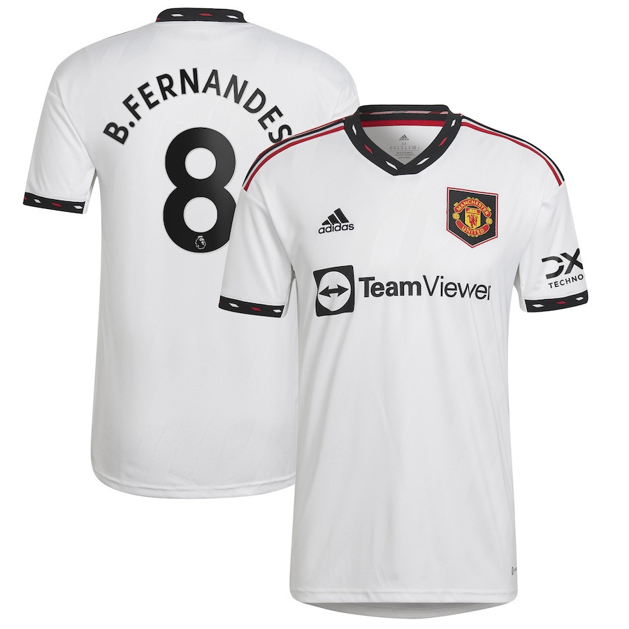 Bruno Fernandes 8 Manchester United 2022/23 Away Player Soccer Jersey – White