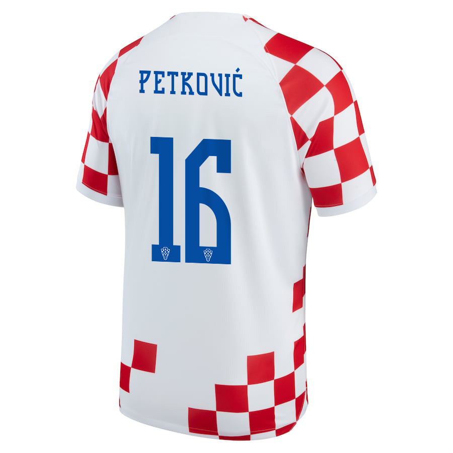 Bruno Petkovic 16 Croatia National Team FIFA World Cup Qatar 2022 – Home  Soccer Jersey With Patch