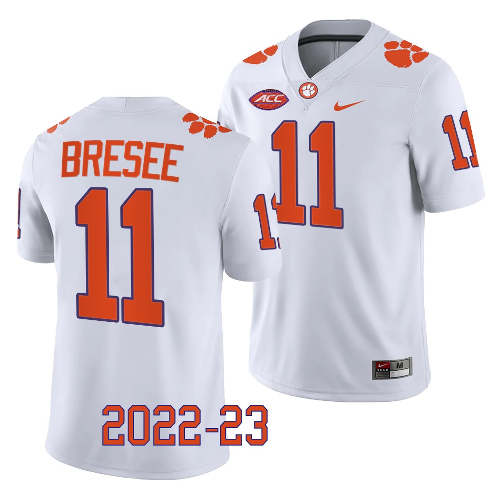 Bryan Bresee Clemson Tigers #11 White Jersey 2022-23 College Men's Game Uniform