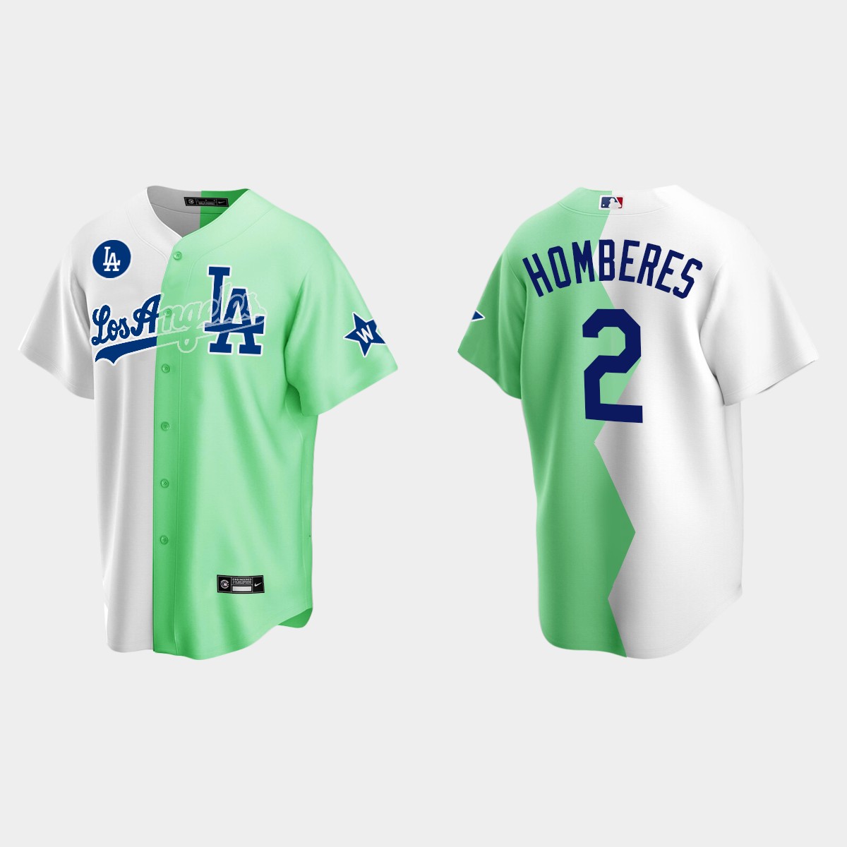 Bryan Cranston Los Angeles Dodgers 2022 MLB All-Star Celebrity Softball Game Split Jersey - White Green