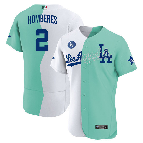 Bryan Cranston Los Angeles Dodgers Flex Base White Green 2022 MLB All-Star Celebrity Softball Game Split Jersey - All Stitched