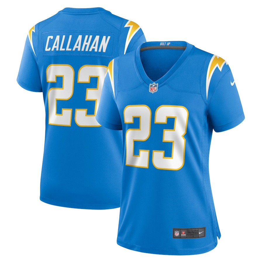Bryce Callahan 23 Los Angeles Chargers Women’s Game Stitched Jersey – Powder Blue