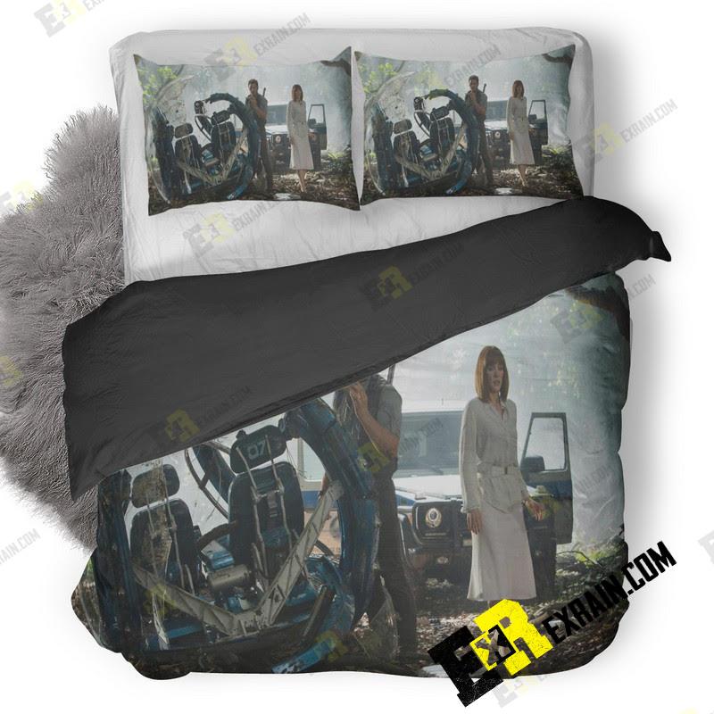 Bryce Dallas Howard And Chris Pratt In Jurassic World Fallen Kingdom Cm 3D Customized Duvet Cover Bedding Set