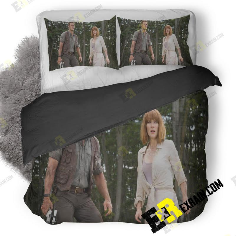 Bryce Dallas Howard And Chris Pratt In Jurassic World Fallen Kingdom O 3D Customized Duvet Cover Bedding Set