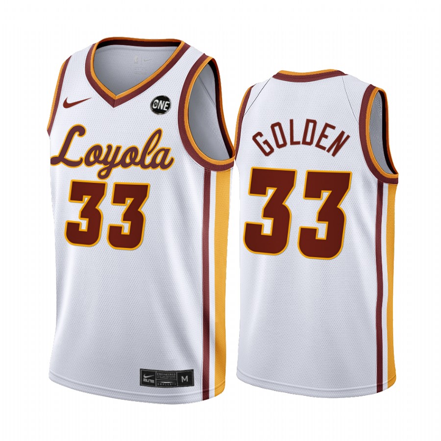 Bryce Golden Loyola Chicago Ramblers White Jersey 2022-23 College