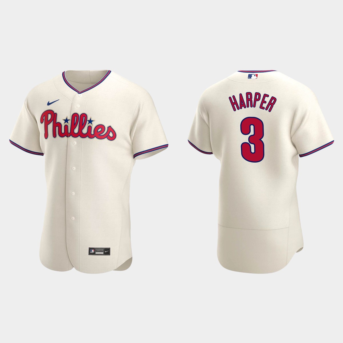 Bryce Harper #3 Philadelphia Phillies Cream 2020 Alternate Jersey