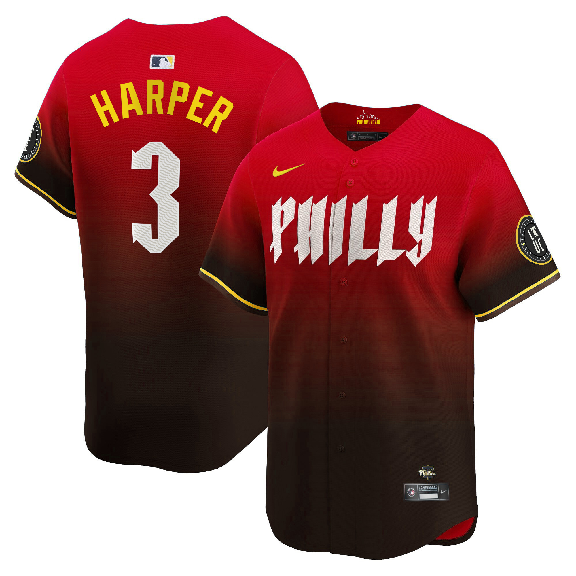 Bryce Harper Men's Philadelphia Phillies 2024 City Connect Vapor Premier Limited Red Jersey - All Stitched