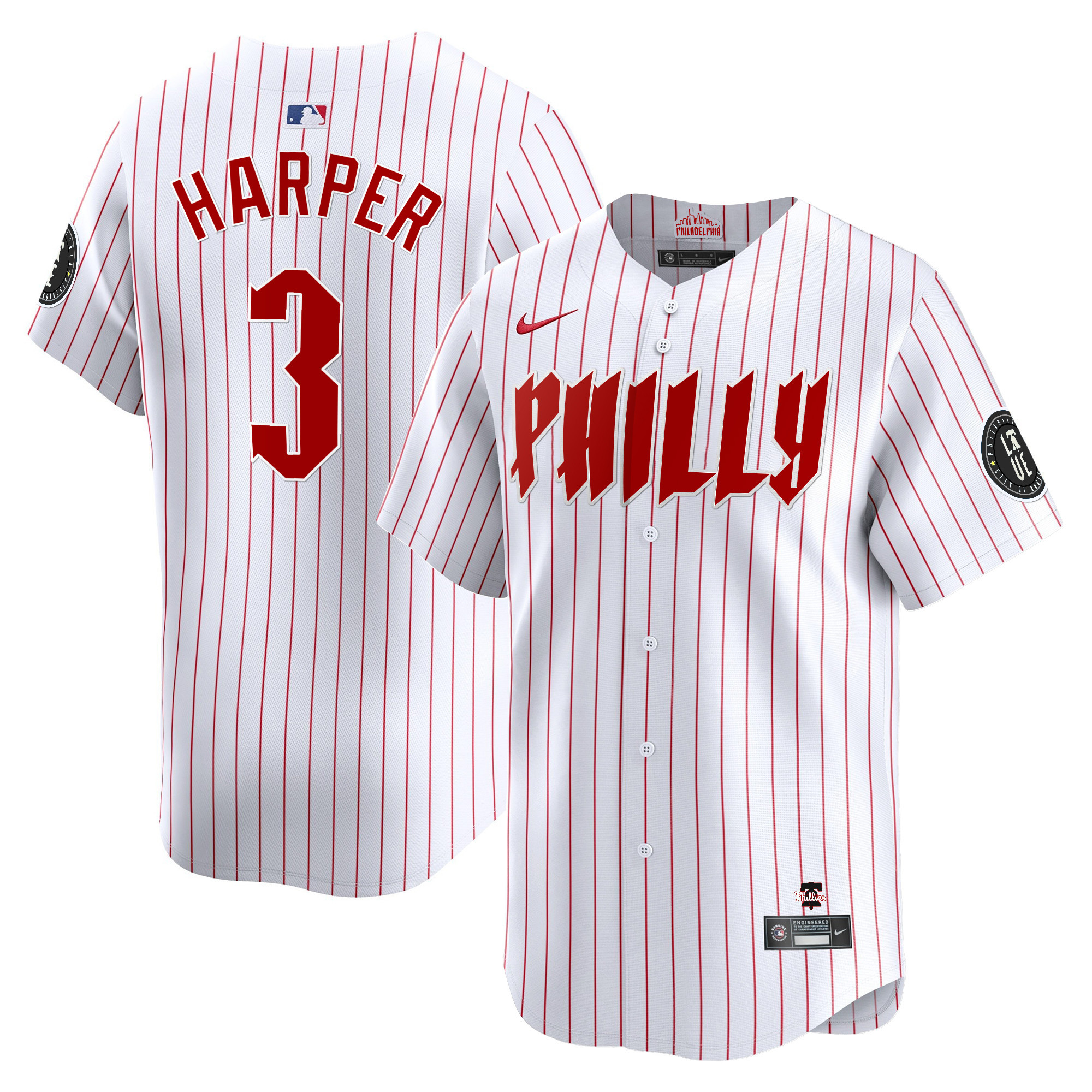 Bryce Harper Men's Philadelphia Phillies 2024 City Connect Vapor Premier Limited White Jersey - All Stitched