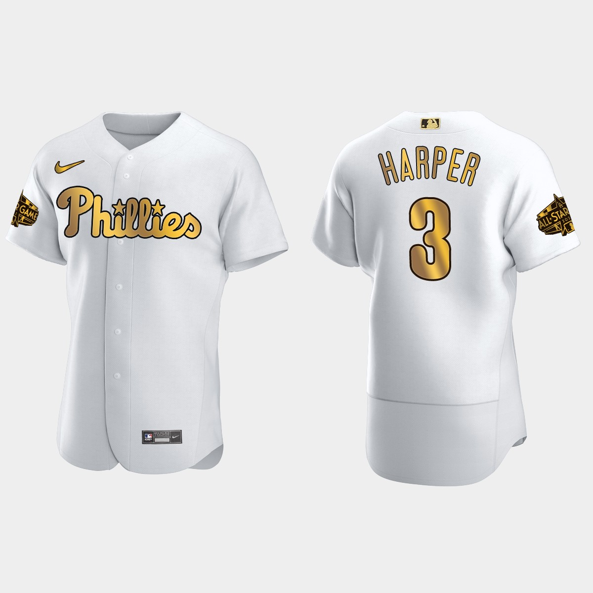 Bryce Harper Philadelphia Phillies 2022 MLB All-Star Game Jersey – White Gold