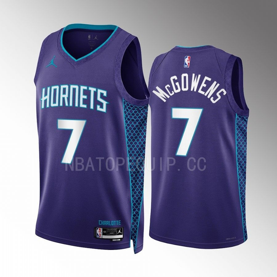 Bryce McGowens 7 2022-23 Charlotte Hornets Purple Statement Edition Men Stitched Jersey Swingman
