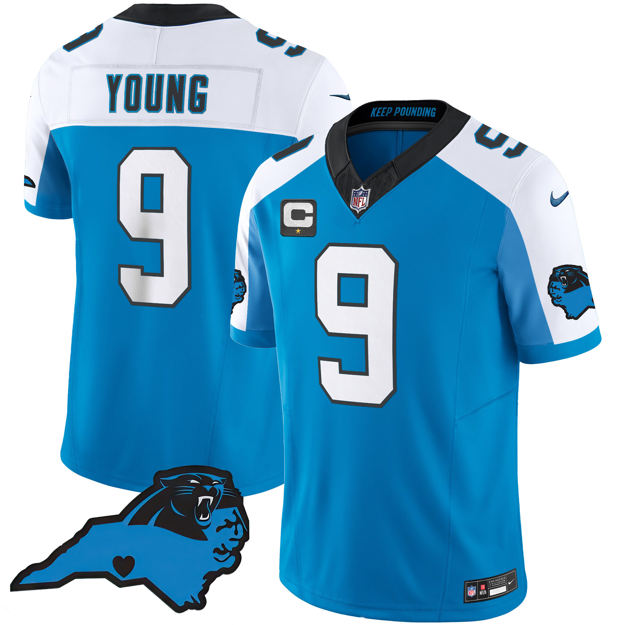 Bryce Young Men's Carolina Panthers Vapor Limited Blue Alternate Jersey - All Stitched  - Image 1