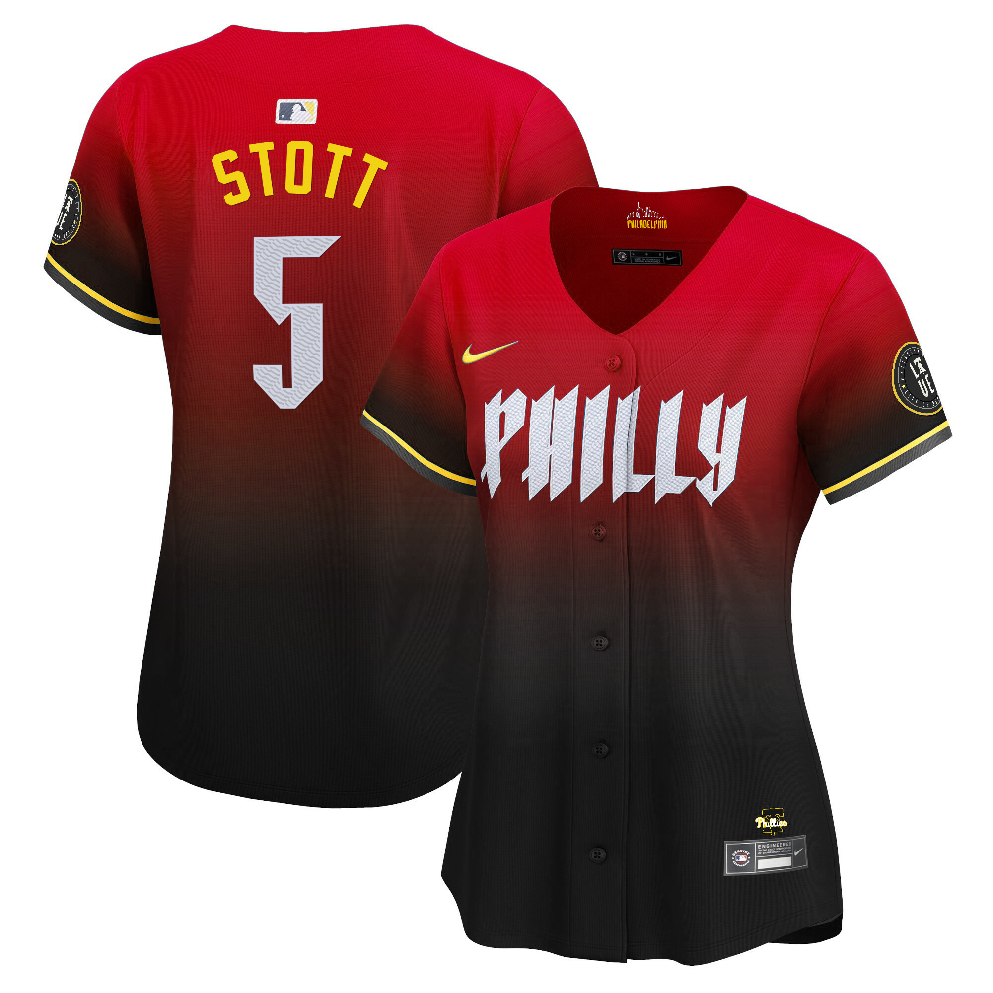 Bryson Stott Women's Philadelphia Phillies 2024 City Connect Vapor Premier Limited Red Jersey - All Stitched