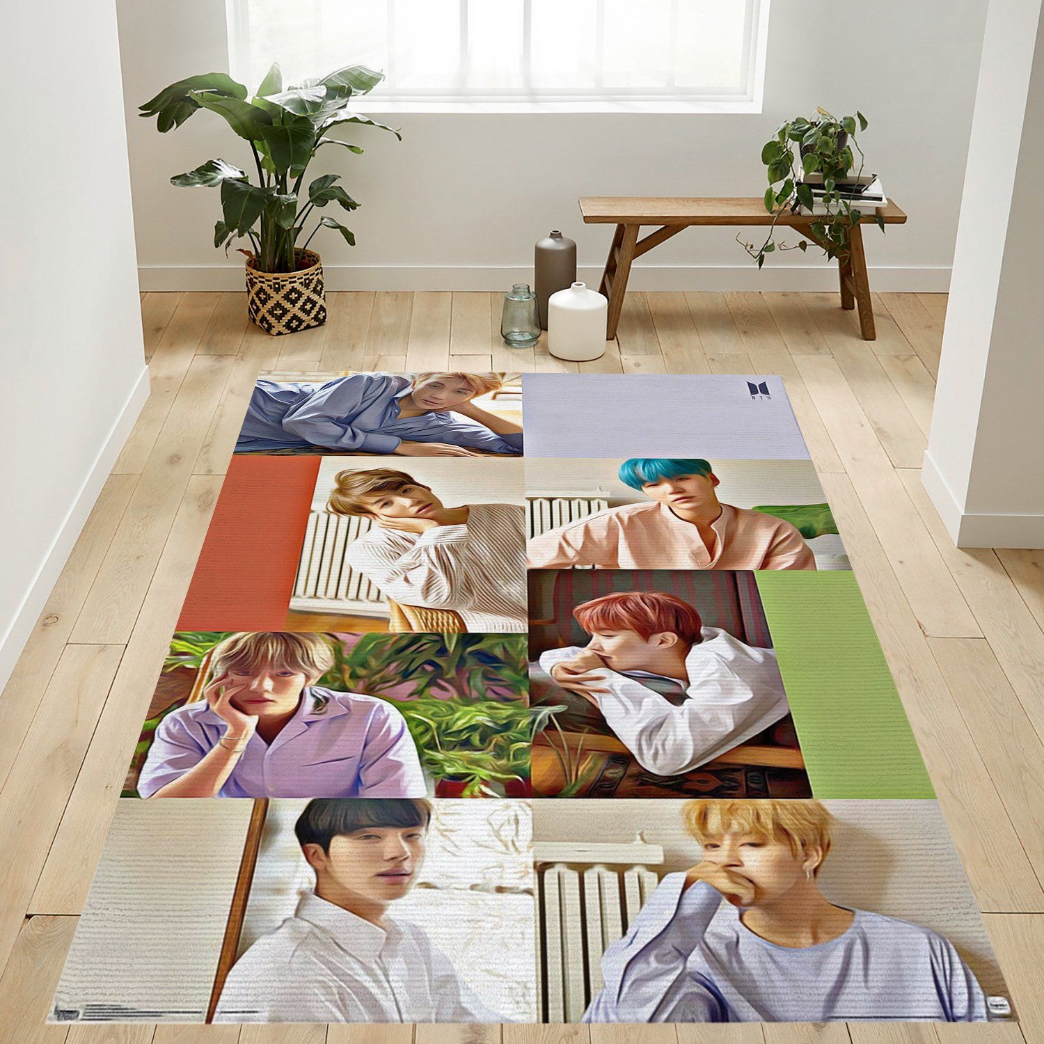 BTS Group Rectangle Rug – Custom Size And Printing