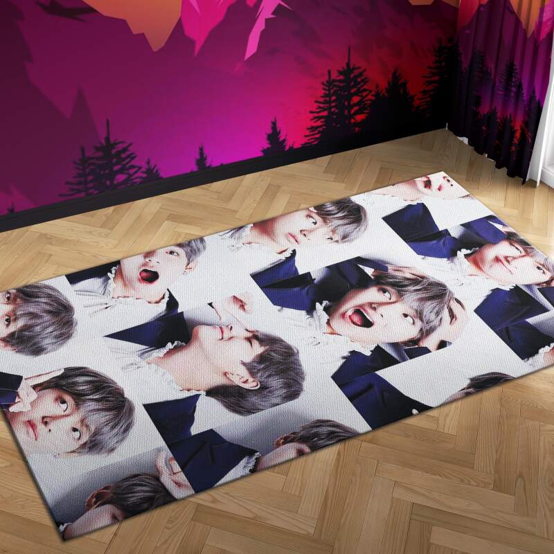 Bts Kim Taehyung Carpet Mock Area Rectangle Rug