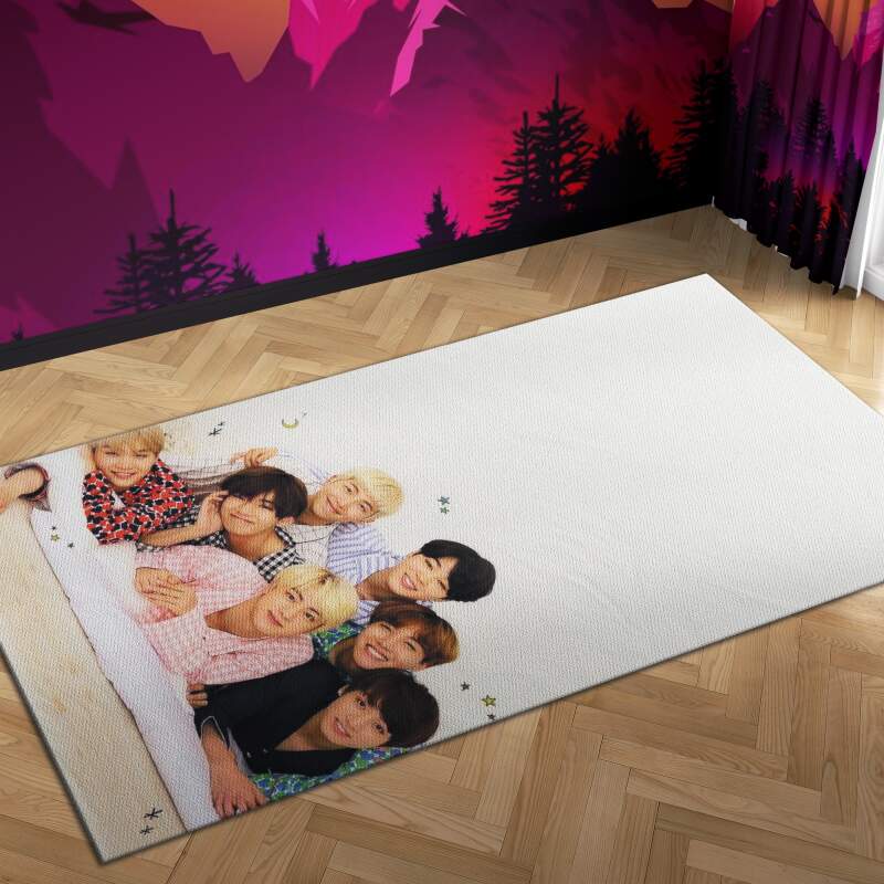 Bts Party Pizama Carpet Mock Area Rectangle Rug