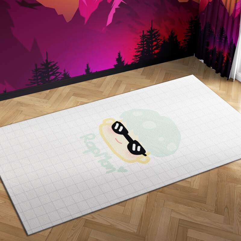 Bts Rapmon Chibi Carpet Mock Area Rectangle Rug